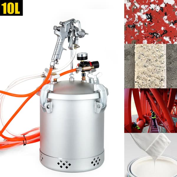 Trycktank Pot Luft Färg Sprutpistol, 10L Kapacitet, 3mm Munstycke, Effektiv Prestanda