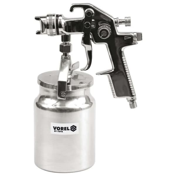 VOREL Spraypistol, HVLP med vätskekopp 1000 ml