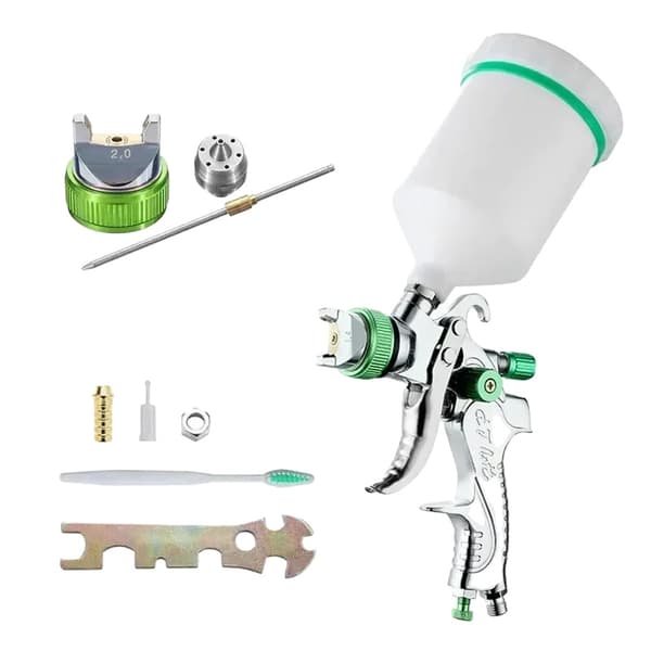 HVLP Sprutpistol, Justerbar Munstycksstorlek, Stor 600 ml Koppkapacitet,2.0mm Set A