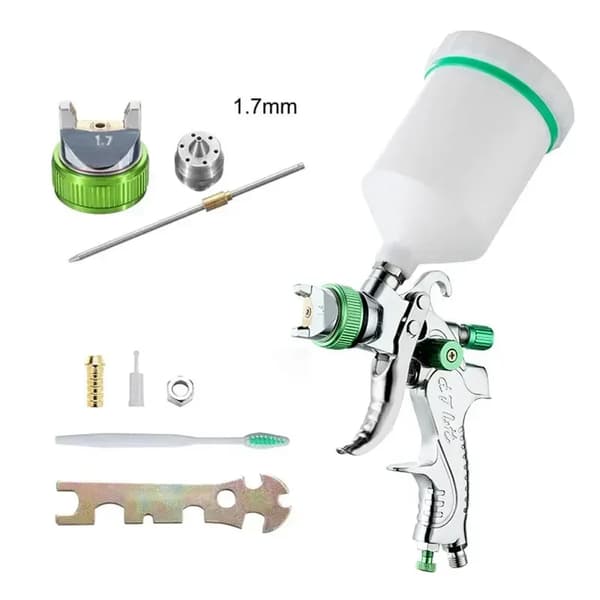 HVLP Spray Gun, Justerbar Dyse Størrelse, Stor 600ml Beholderkapacitet,1.7mm Sæt A