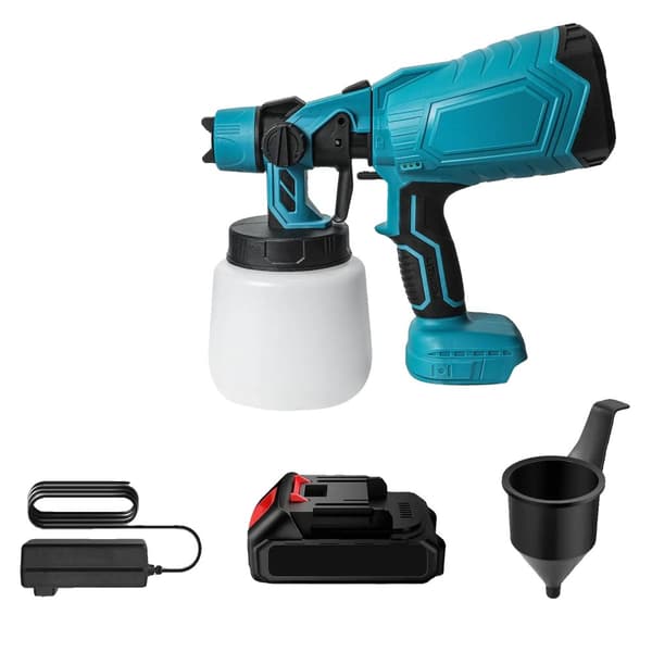 1000ML Trådløs Elektrisk Spraypistol, 210W Motor, Justerbar Flowkontrol,Med batteri