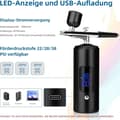 Miniatyrbild 4 av 8: Lollanda Airbrush-maskin – Trådlöst spraypistolset med USB-laddning och 3 hastighetslägen, för nagelkonst, tårtdekoration och målning