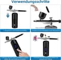Miniatyrbild 6 av 8: Lollanda Airbrush-maskin – Trådlöst spraypistolset med USB-laddning och 3 hastighetslägen, för nagelkonst, tårtdekoration och målning
