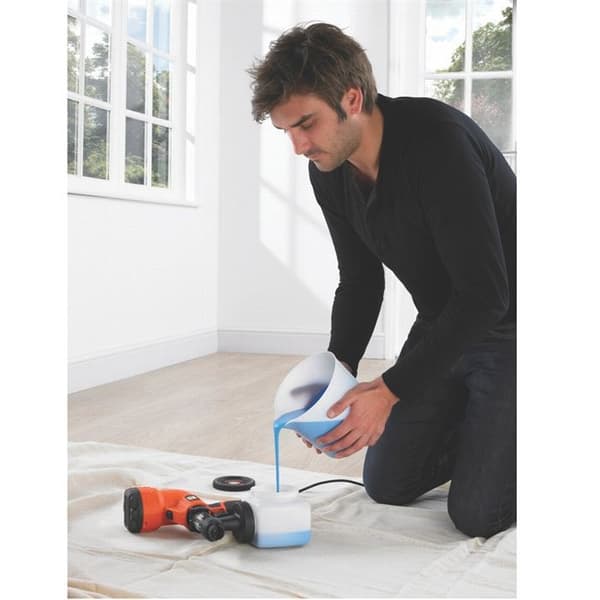 BLACK+DECKER 400W lågtryckssprutpistol för färg - orange och svart - påfyllningssystem för hinksidan