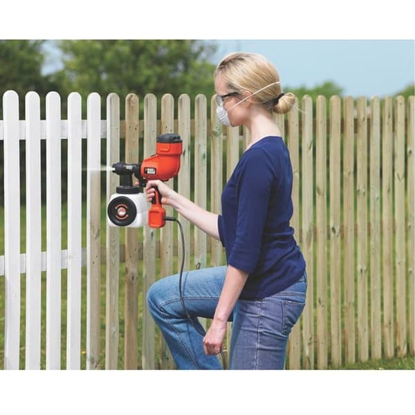 BLACK+DECKER 400W lågtryckssprutpistol för färg - orange och svart - påfyllningssystem för hinksidan