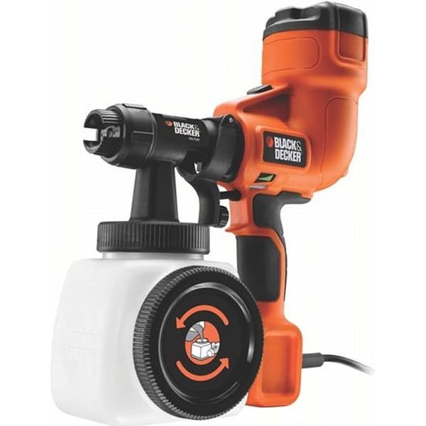 BLACK+DECKER 400W lågtryckssprutpistol för färg - orange och svart - påfyllningssystem för hinksidan