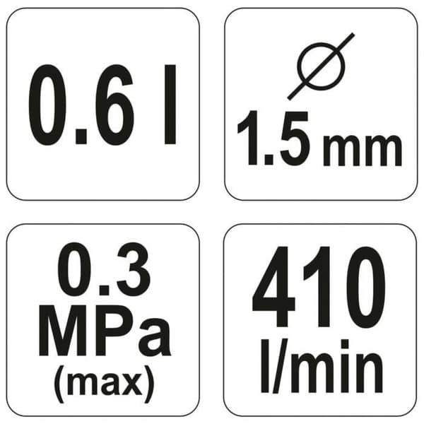 YATO Spraypistol med tank 600ml 1,5mm