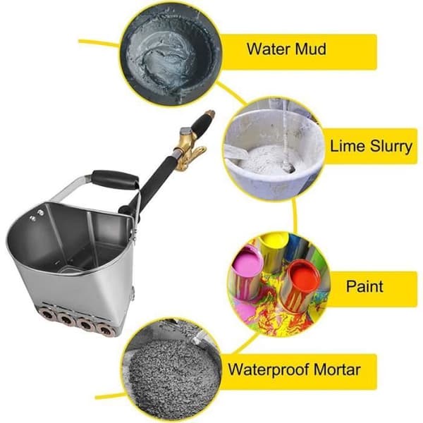 4 Luftdriven Cementmortel Spruta, Automatisk Lufttratt Betongspruta, För Målning