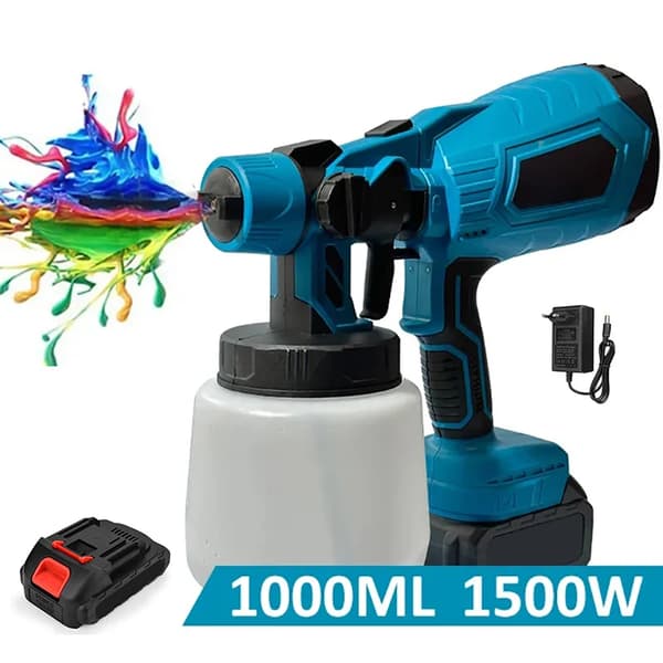 Elektrisk Spraypistol, 1500W Motor, 200ml/min Flow Rate,Med 1xBattery