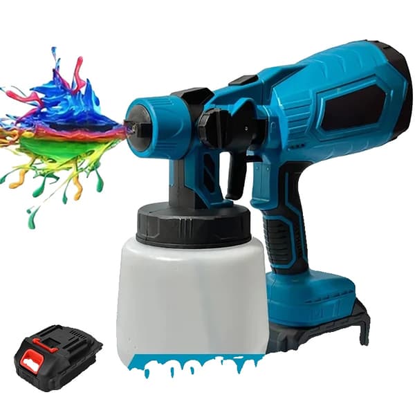 Elektrisk Spraypistol, 1500W Motor, 200ml/min Flow Rate,Med 1xBattery