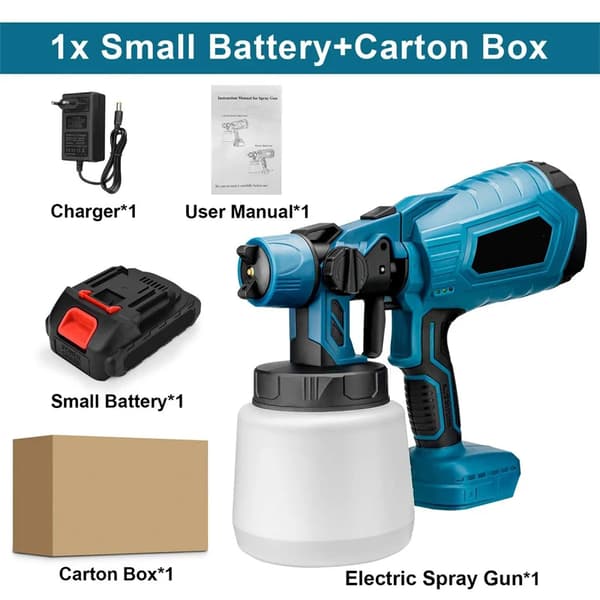 Elektrisk Sprutpistol, 1500W Effekt, 1000ML Kapacitet,1 Batteri 1 EU-kontakt