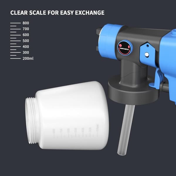 YouseaHome Langaton Maaliruisku, Tehokas 900W Moottori, Säädettävät Suuttimen Koot, Suuri 800ml Säiliö