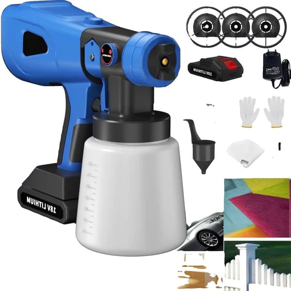 YouseaHome Langaton Maaliruisku, Tehokas 900W Moottori, Säädettävät Suuttimen Koot, Suuri 800ml Säiliö