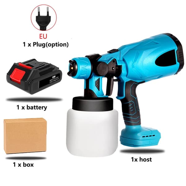 Elektrisk Spraypistol, 800 ml kapacitet, 42000 omdrejninger pr. minut,Med 1x batteri