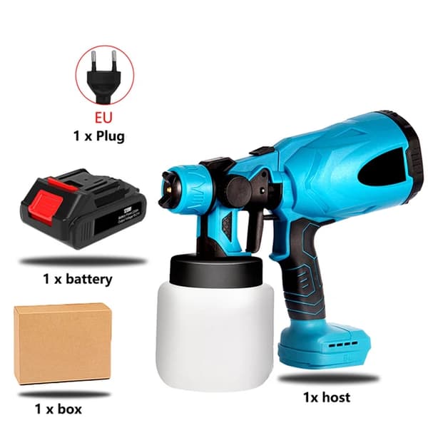 Elektrisk sprutpistol, trådlös drift, kompatibel med Makitas 18V-batteri., 1 batteri