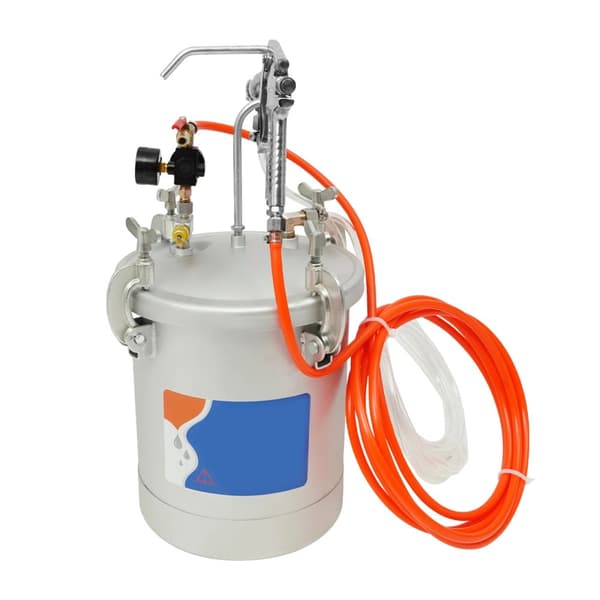 Latexfärgtryckstank, 10L kapacitet, 50-80 psi tryck, inkluderar sprutpistol,Silver