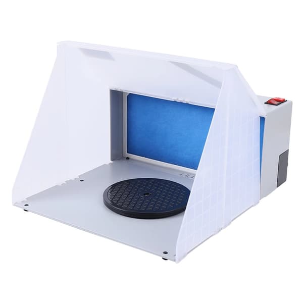 Mini Airbrush Spray Booth, Kraftfull Sugning, Effektiv Filtrering, Tyst Drift,VIT