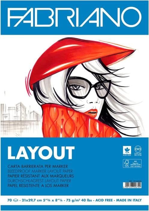 Bloc Layout Papper Resistenta mot Märkpennor A4 - 70 sidor, 75 g/m²