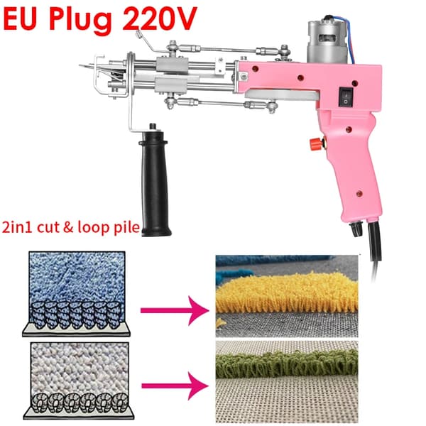 Elektrisk Tuftningspistol, 2-i-1 Funktionalitet, Flockningsmatta Maskin,2in1 EU Plug-a