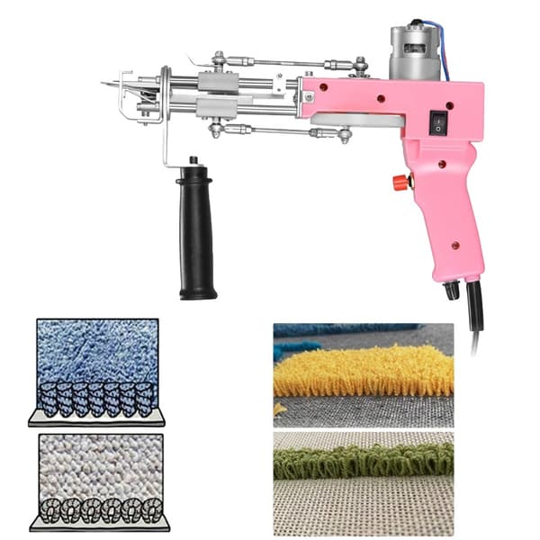 Elektrisk Tuftningspistol, 2-i-1 Funktionalitet, Flockningsmatta Maskin,2in1  EU Plug-a