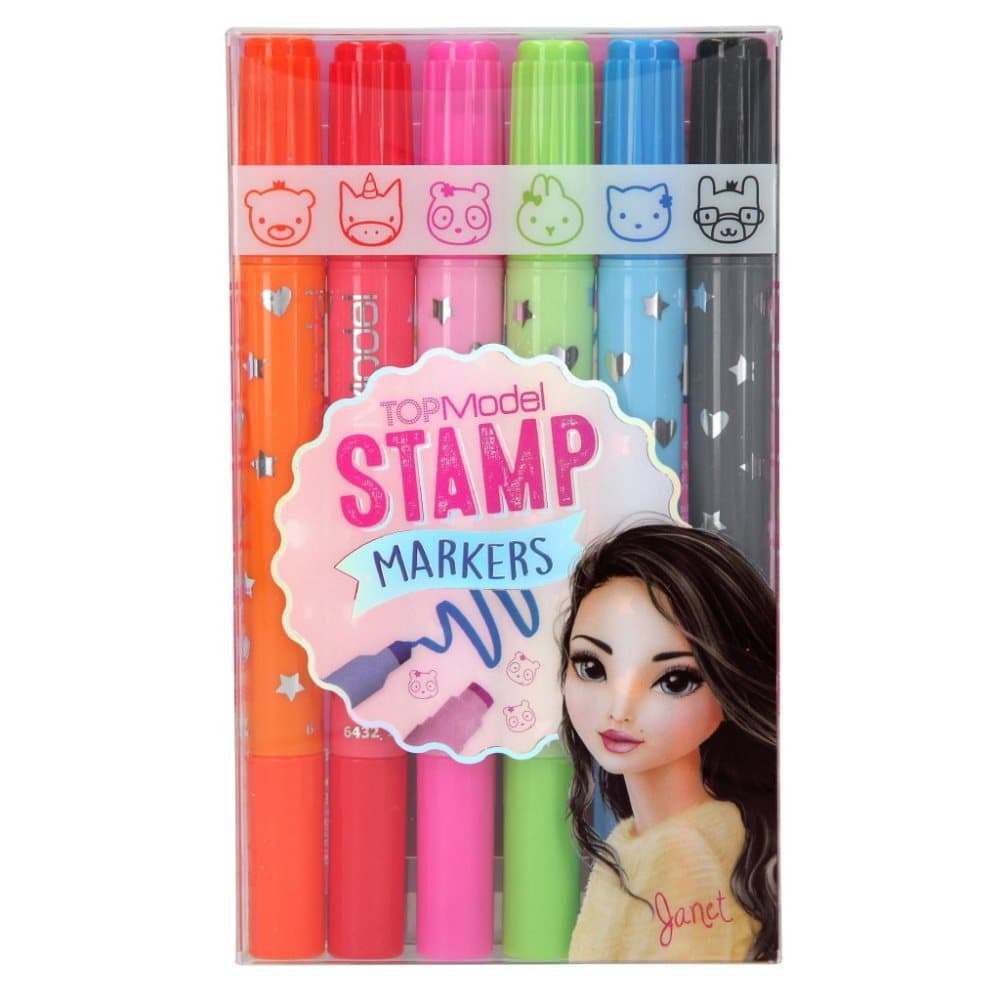 TOP Model Stamp Markers Tuschpennor med Stämplar 6-Pack rest 10
