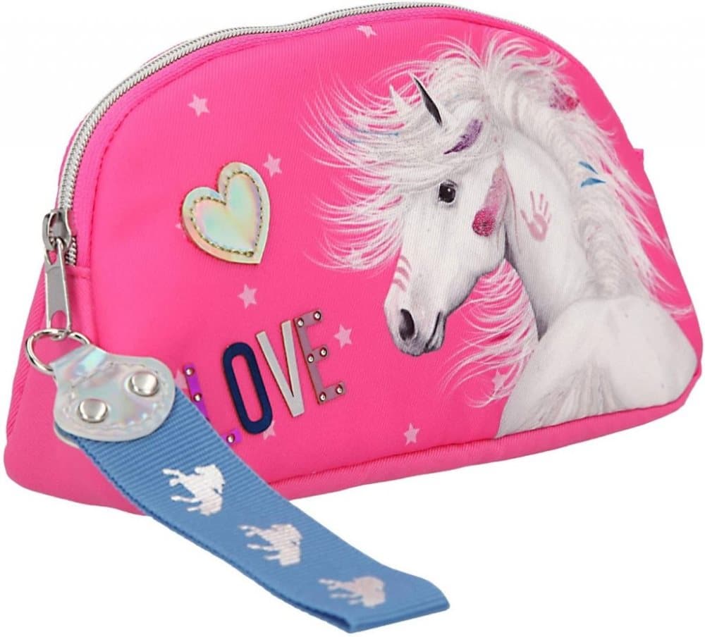 Dinotoys Miss Melody pyssel Häst Make up bag sminkväska 20cm Rosa