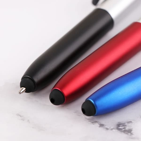 1st Multifunktionspenna 4i1 Kulspets-LED-Stylus-Mobilstativ