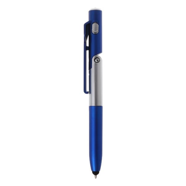 1st Multifunktionspenna 4i1 Kulspets-LED-Stylus-Mobilstativ Blå