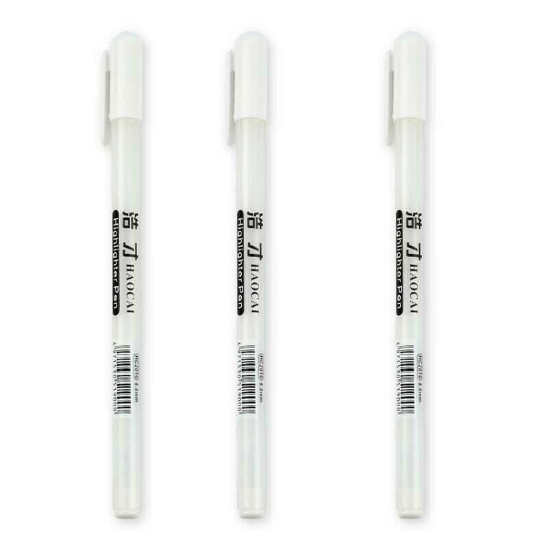 3-pack Vit märkpenna, blackboardpenna med 0.8mm kulspets-udd