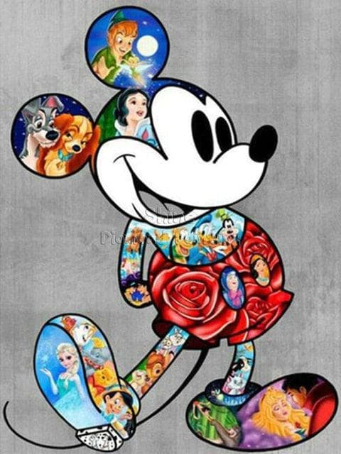 5D DIY Diamantmaleri Disney Mickey Minnie Dyr Tegnefilm Mosaik Sæt Børn Kunst Fuld Firkantet Rund Broderi Home Decor Gift