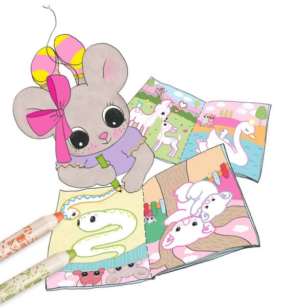 Motto House Of Mouse Pyssel Målarbok Glitterbok Glitterbook Rosa