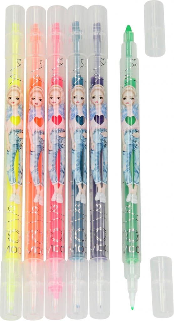 TOP Model Färgpennor Highlighter Fineliner NEON DUO 6-Pack
