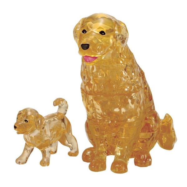 Robetoy Crystal Kristall Puzzle Pussel 3D Hund Golden Puppy Valp 44st bitar