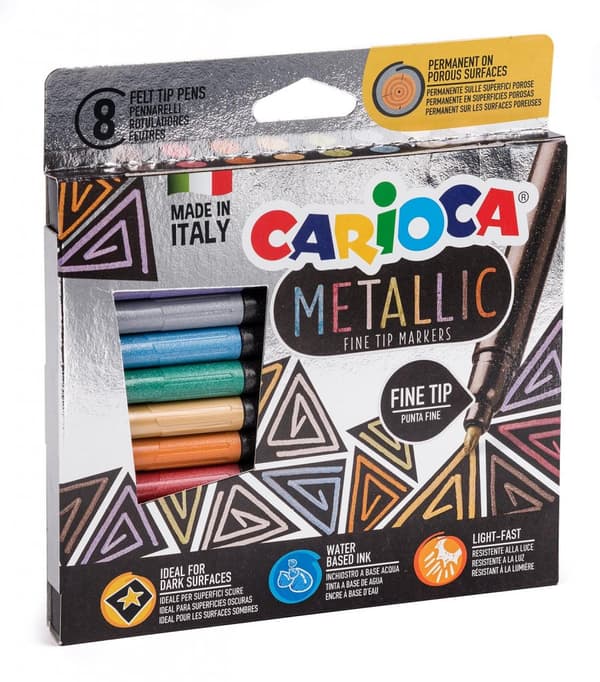 Leksaker Carioca 8-Pack Tuschpennor Metallic Fine Tip Guld Silver rest 8