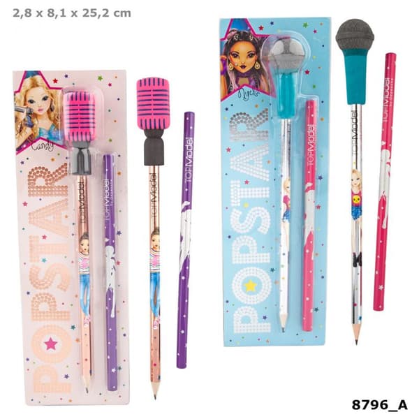 Top Model Pyssel Penna pennor med Mikrofonsuddgummi Välj 1. Rosa Mic
