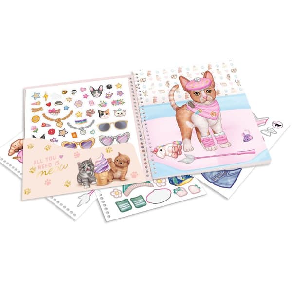 Leksaker Top Model Topmodel Pysselbok Dress me up KITTY Cats Katter med stickers
