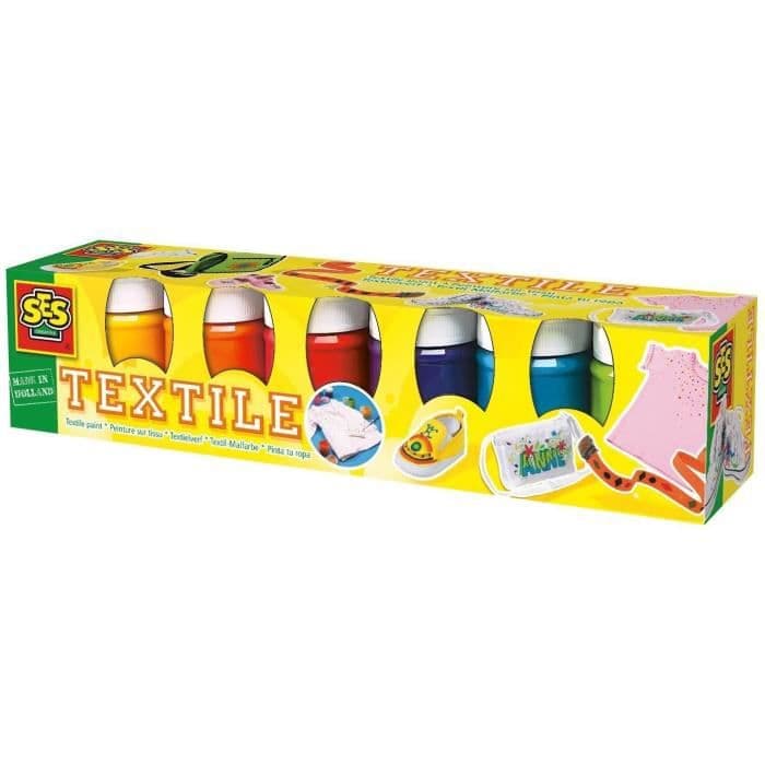 SES CREATIVE Lot 6 Moderne tekstilmaling - 6x50ml