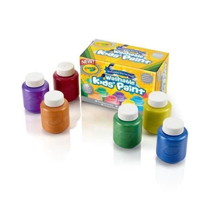 Crayola - 6 vaskbare metalliske maledåser - Maling og tilbehør