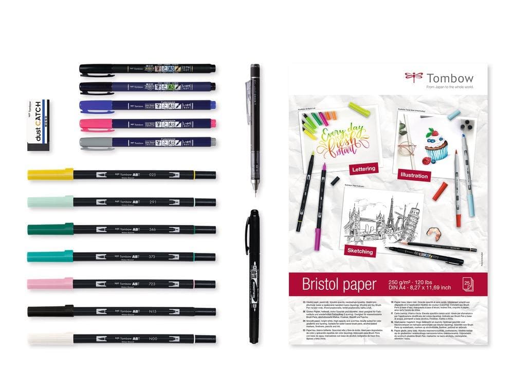 Kalligrafiset Tombow HaveFun@Home Set Lettering (pennor+ritblock)