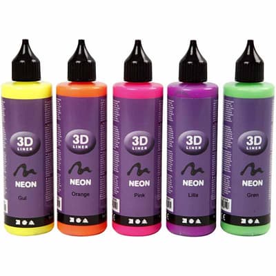3D-Liner - Neonfärger - 5 st x 100 ml