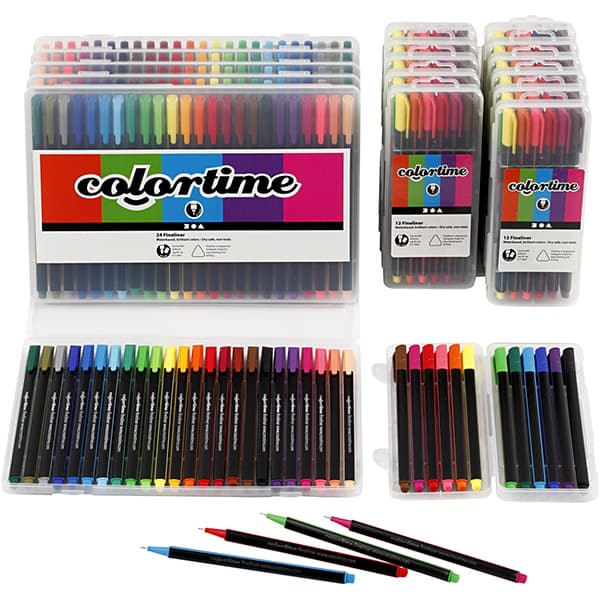 Storpack Colortime Fineliner Tusch - 18 set