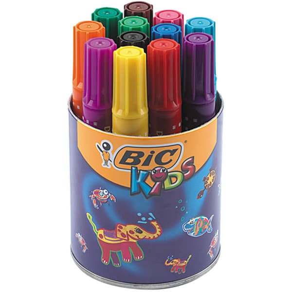 Tuschpennor BIC - Kids Jumbo - 4 mm - Mixade Färger - 12 st