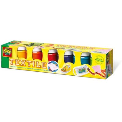 SES Textilfärg vattenfärg till barn 6 x 45 ml