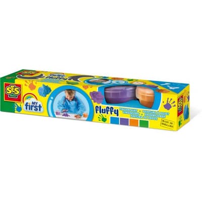 SES Fluffig fingerfärg hobbyfärg till barn 4 x 110 ml
