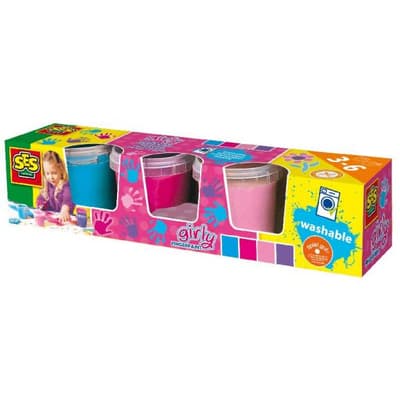 SES Fingerfärg till barn 4 x 145 ml