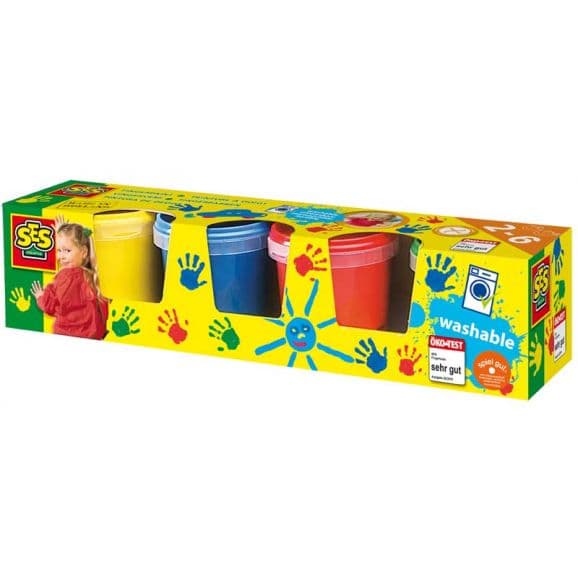 SES Fingerfärg till barn 4 x 145 ml