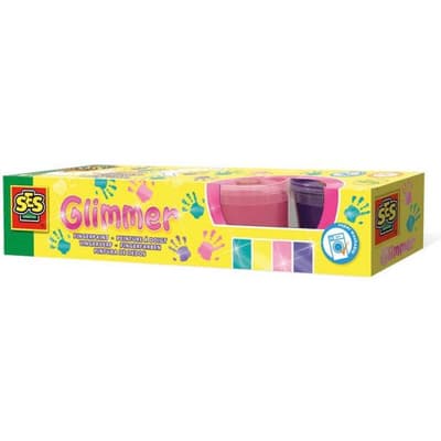 SES Glimmer Fingerfärg till barn 4 x 110 ml