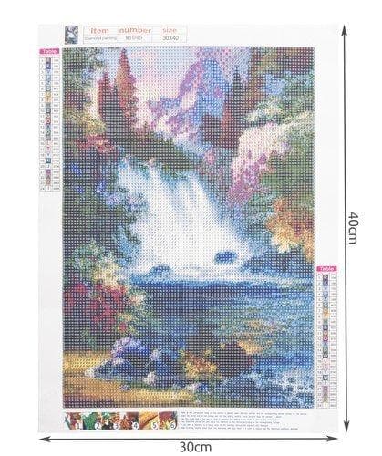 Diamond Painting 40x30 cm Vattenfall Natur Diamantmålning DIY