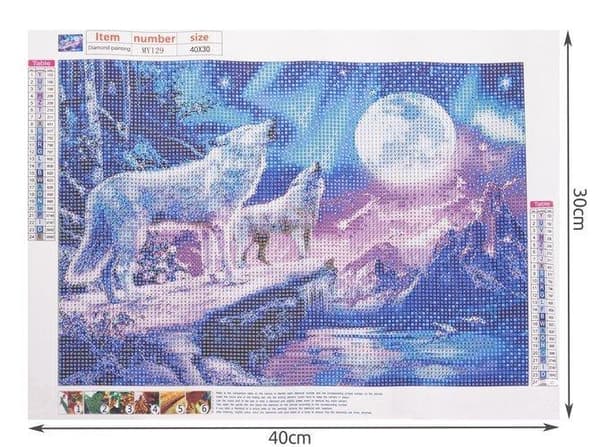 Diamond Painting 40x30 cm Varg Djur Diamantmålning DIY