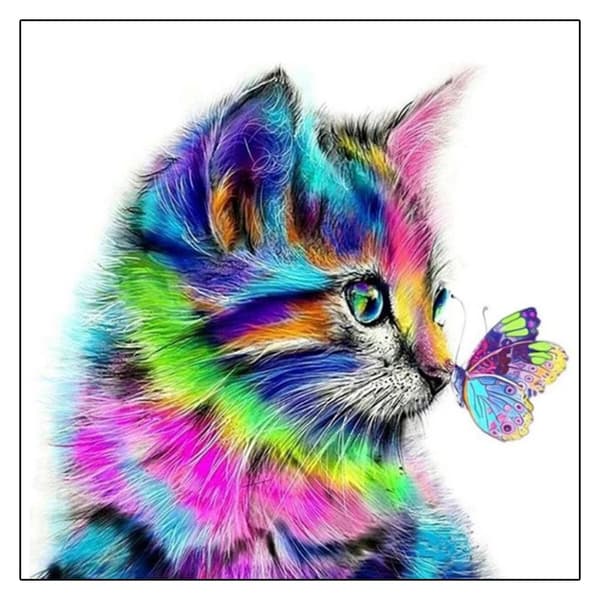 Diamond Painting 30x30 cm Katt Djur Diamantmålning DIY